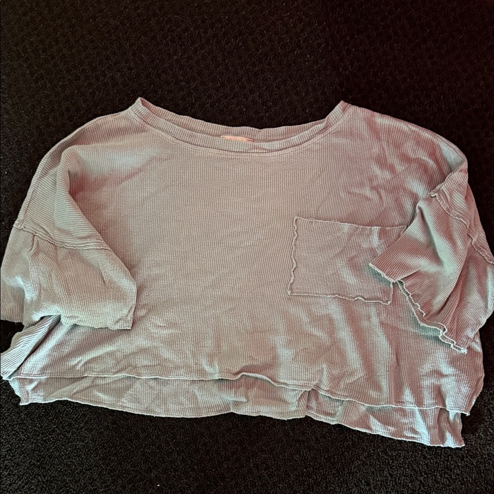 Altar'd State Gray Ribbed Top